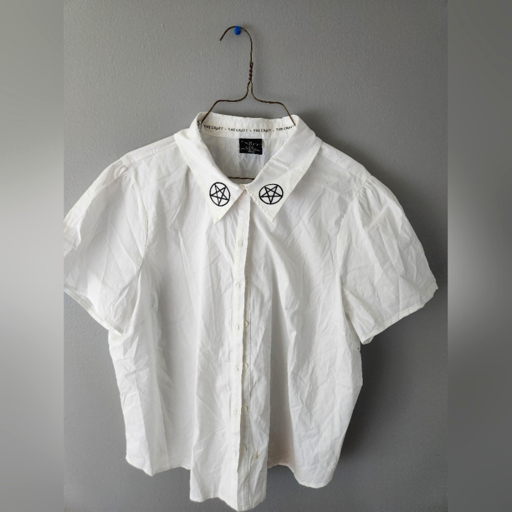 New The Craft "I Drink Of My Sisters" Embroidered Button-up Shirt, Size 2xl